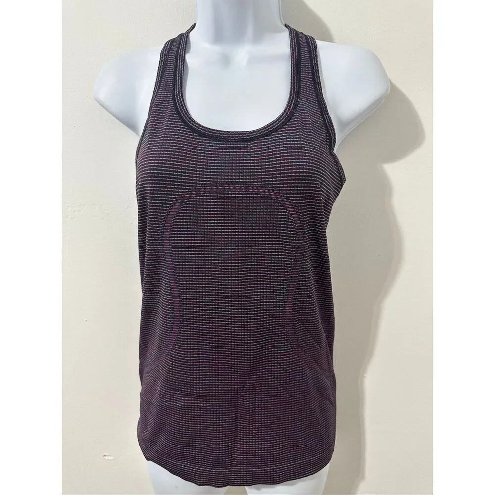 Lululemon tank top purple color with stripes size 6. A819